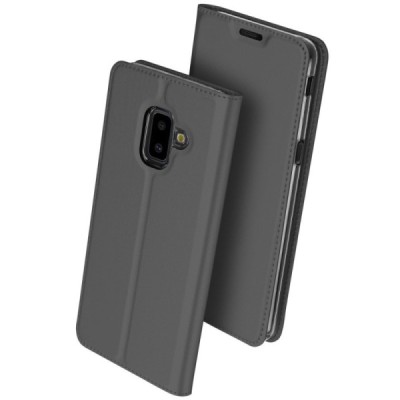 Samsung Galaxy J6+ 2018 (J610) „Dux Ducis“ Skin sērijas melns ādas atvērams maciņš / Vacins.lv