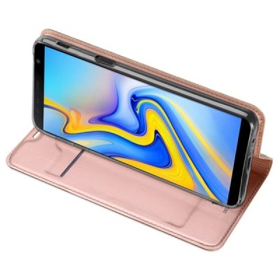 Samsung Galaxy J6+ 2018 (J610) „Dux Ducis“ Skin sērijas rozs ādas atvērams maciņš / Vacins.lv