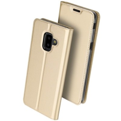 Samsung Galaxy J6+ 2018 (J610) „Dux Ducis“ Skin sērijas zelta ādas atvērams maciņš / Vacins.lv