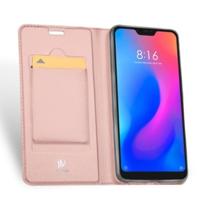 Xiaomi Redmi 6 Pro (Mi A2 Lite) „Dux Ducis“ Skin sērijas rozs ādas atvērams maciņš / Vacins.lv
