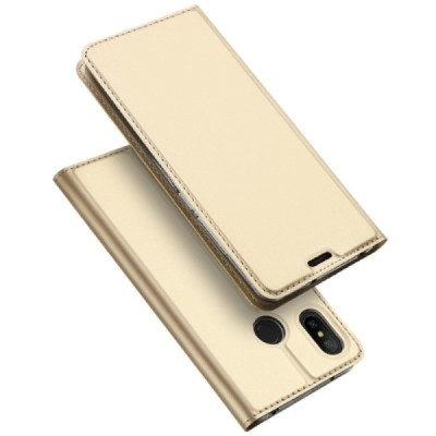 Xiaomi Redmi 6 Pro (Mi A2 Lite) „Dux Ducis“ Skin sērijas zelta ādas atvērams maciņš / Vacins.lv
