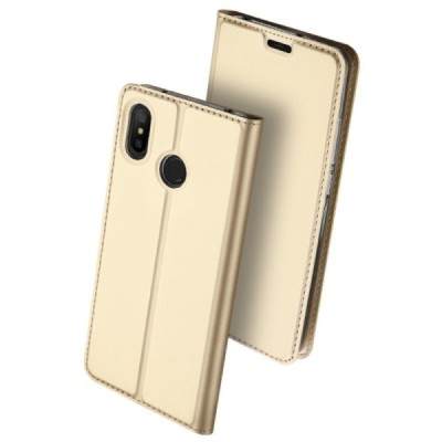 Xiaomi Redmi 6 Pro (Mi A2 Lite) „Dux Ducis“ Skin sērijas zelta ādas atvērams maciņš / Vacins.lv