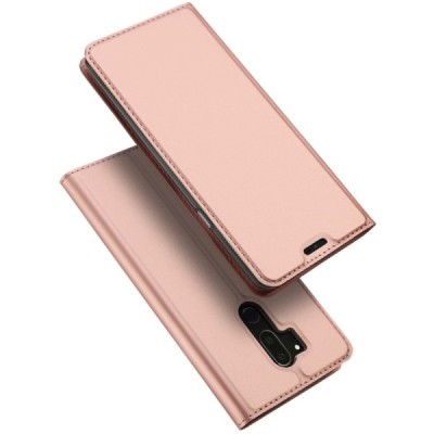 „Dux Ducis“ Skin serijos LG G7 ThinQ rožinis odinis atverčiamas dėklas / Priedai.lt