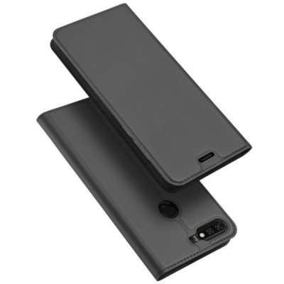 „Dux Ducis“ Skin serijos Huawei Honor 7C juodas odinis atverčiamas dėklas / Priedai.lt