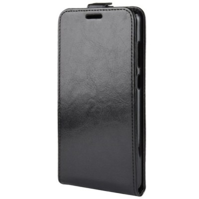 Samsung Galaxy A9 2018 (A9 Star Pro) klasisks ādas vertikāli atvēramais melns futrālis / Vacins.lv