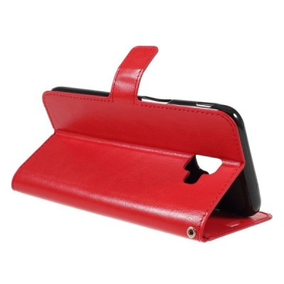 Samsung Galaxy J6+ 2018 (J610) atvēramais ādas sarkans maciņš (maks) / Vacins.lv