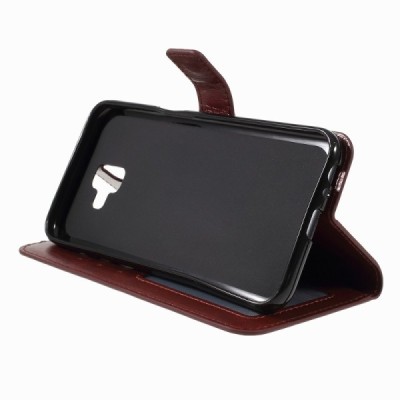 Samsung Galaxy J6+ 2018 (J610) atvēramais ādas brūns maciņš (maks) / Vacins.lv