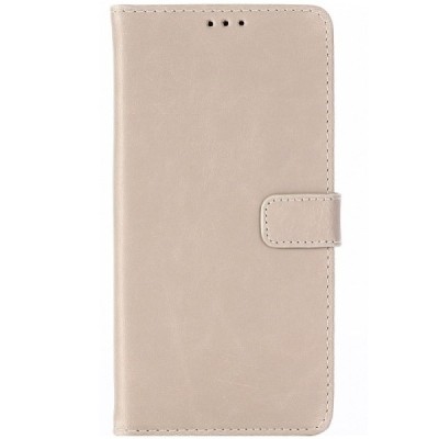 Samsung Galaxy J6+ 2018 (J610) atverčiamas smėlio spalvos odinis retro dėklas - piniginė / Priedai.lt