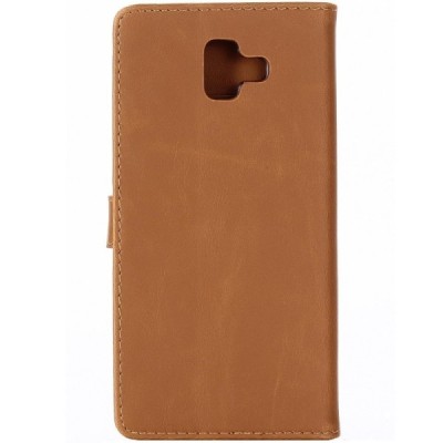 Samsung Galaxy J6+ 2018 (J610) atvēramais ādas brūns retro maciņš (maks) / Vacins.lv