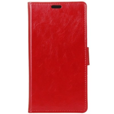 Xiaomi Mi 8 Lite atverčiamas raudonas odinis dėklas - piniginė / Priedai.lt