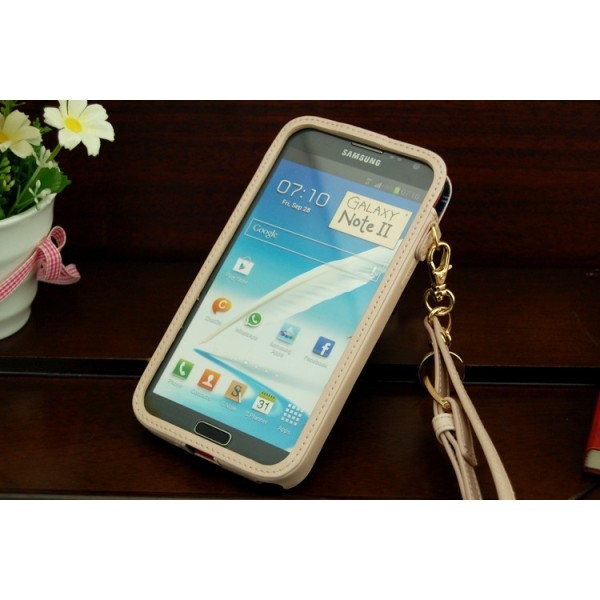 „Klogi” prabangus odinis dėklas - smėlio spalvos (Galaxy Note 2)