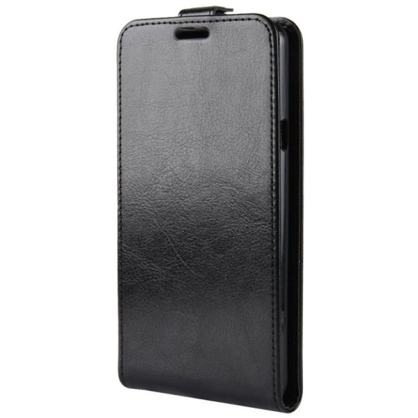 Klasisks ādas vertikāli atvēramais maciņš - melns (G7 ThinQ)