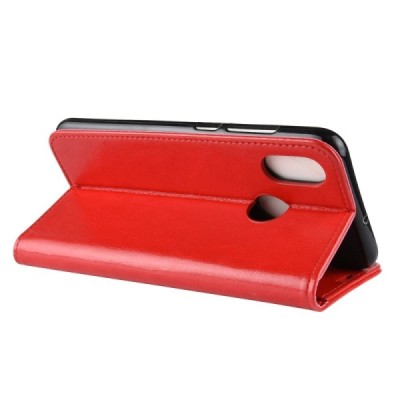 Xiaomi Mi 8 atvēramais ādas sarkans maciņš (maks) / Vacins.lv