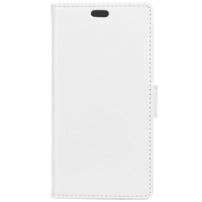 Huawei Honor 7C atverčiamas baltas odinis dėklas - piniginė / Priedai.lt