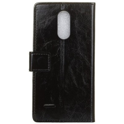 LG K11 2018 (X410EO) atvēramais ādas melns maciņš (maks) / Vacins.lv