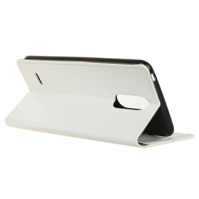 LG K11 2018 (X410EO) atvēramais ādas balts maciņš (maks) / Vacins.lv