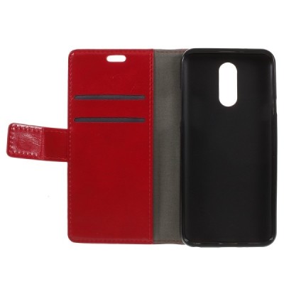 LG Q7 atvēramais ādas sarkans maciņš (maks) / Vacins.lv