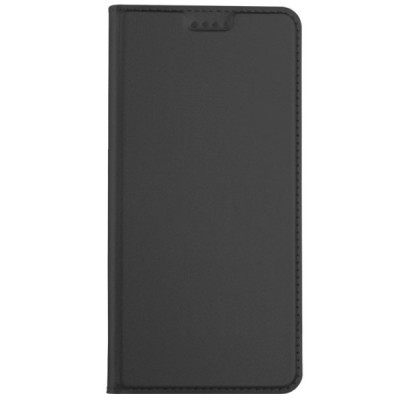 HTC U12 Plus Solīds melns ādas atvērams maciņš / Vacins.lv