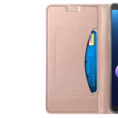 HTC U12 Plus Solīds rozs ādas atvērams maciņš / Vacins.lv