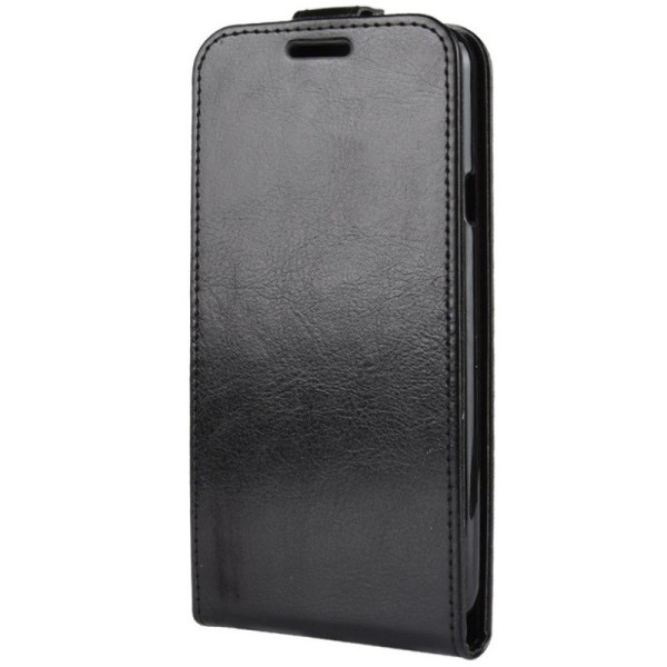 Klasisks ādas vertikāli atvēramais maciņš - melns (Q7)