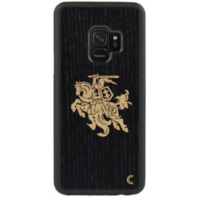 Samsung Galaxy S9+ (G965) „Crafted Cover“ Melns Vytis dabīga koka telefona apvalks / Vacins.lv