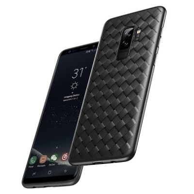Samsung Galaxy S9 (G960) „Baseus“ Weaving melns cieta silikona apvalks / vacins.lv