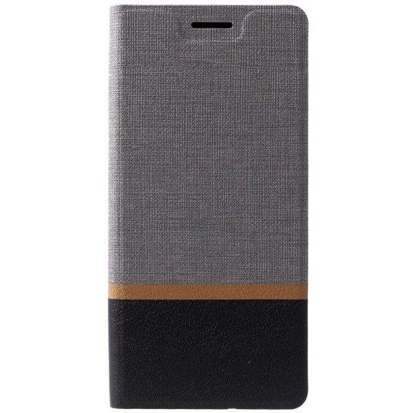 „Cross“ Texture Leather atverčiamas dėklas - pilkas (Galaxy A9 2018)