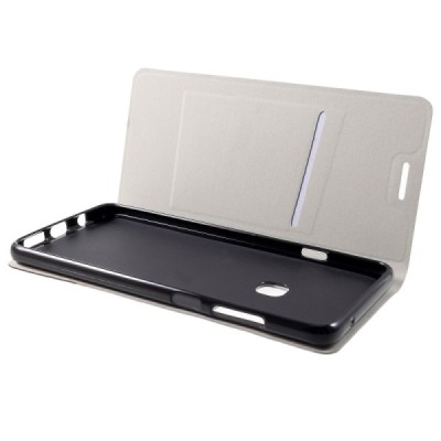 „Cross“ Texture Leather serijos Samsung Galaxy A9 2018 (A9 Star Pro) pilkas odinis atverčiamas dėklas / Priedai.lt