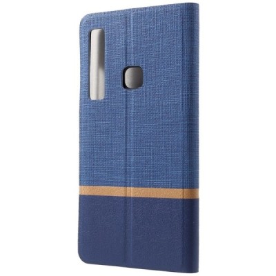 „Cross“ Texture Leather serijos Samsung Galaxy A9 2018 (A9 Star Pro) mėlynas odinis atverčiamas dėklas / Priedai.lt