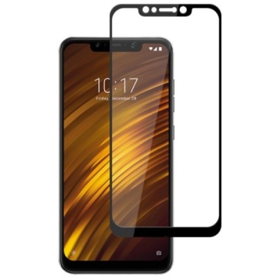 Xiaomi Pocophone F1 „Rurihai“ 9H Tempered Glass sustiprintos apsaugos juodas pilnai dengiantis apsauginis ekrano stiklas 0,26 mm