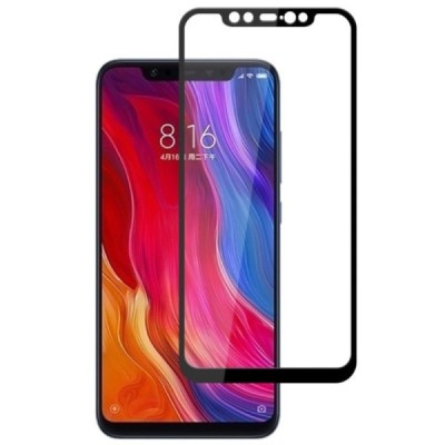 Xiaomi Mi 8 „Mocolo“ 9H Tempered Glass sustiprintos apsaugos juodas pilnai dengiantis apsauginis ekrano stiklas 0,26 mm / Prieda