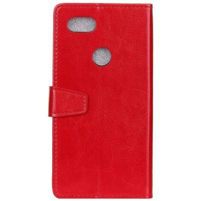 Google Pixel 3 atvēramais ādas sarkans maciņš (maks) / Vacins.lv