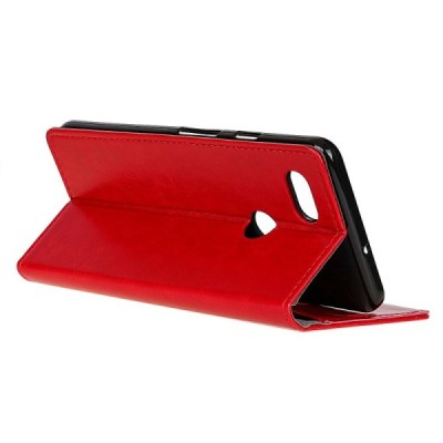 Google Pixel 3 atvēramais ādas sarkans maciņš (maks) / Vacins.lv