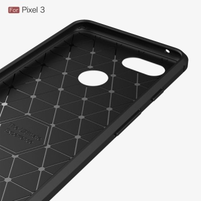 Google Pixel 3 „Carbon“ kieto silikono TPU juodas dėklas - nugarėlė / Priedai.lt