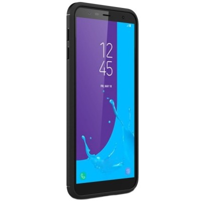 Samsung Galaxy J6+ 2018 (J610) „Carbon“ cieta silikona (TPU) melns apvalks / vacins.lv