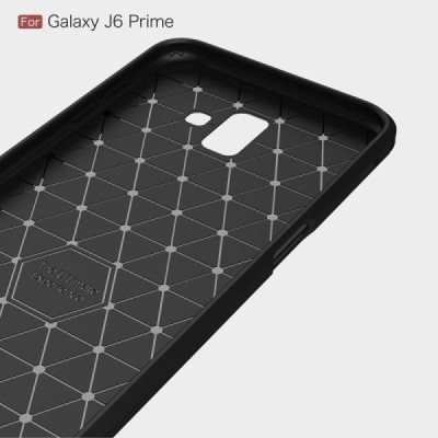 Samsung Galaxy J6+ 2018 (J610) „Carbon“ cieta silikona (TPU) melns apvalks / vacins.lv