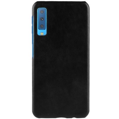 „Litchi“ Skin Leather Samsung Galaxy A7 2018 (A750) melns apvalks / vacins.lv