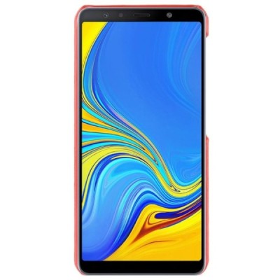 „Litchi“ Skin Leather Samsung Galaxy A7 2018 (A750) sarkans apvalks / vacins.lv