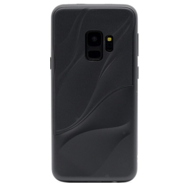 „3D“ Wave Pattern dėklas - juodas (Galaxy S9)