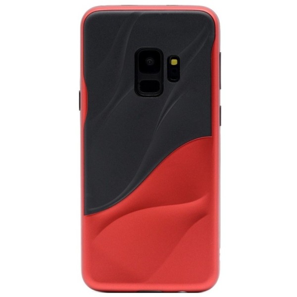 „3D“ Wave Pattern apvalks - melns / sarkans (Galaxy S9)