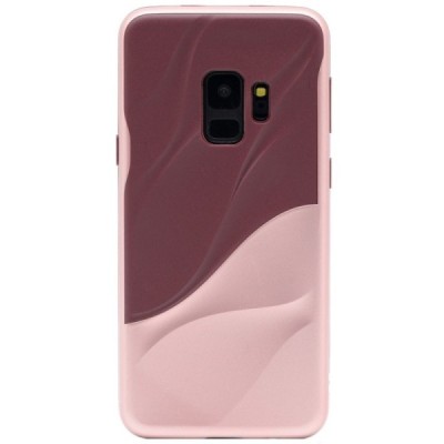 „3D“ Wave Pattern bordo Samsung Galaxy S9 (G960) apmales rozā krāsā apvalks / Vacins.lv