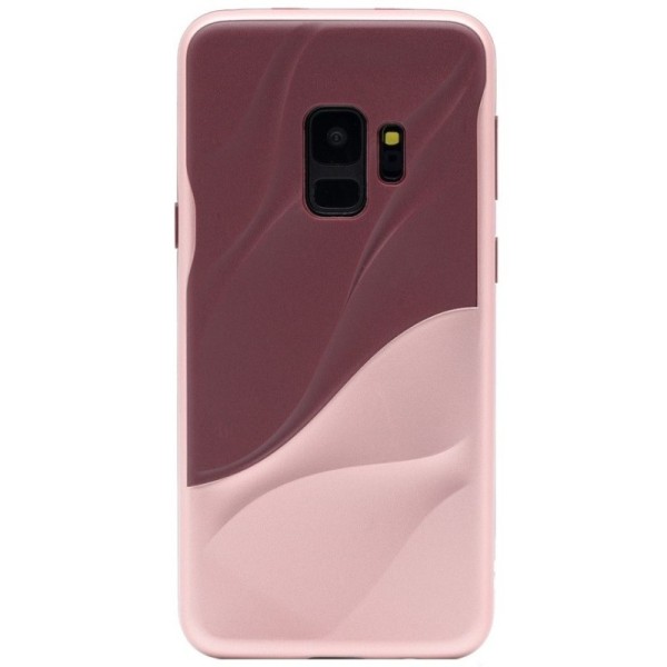 „3D“ Wave Pattern apvalks - bordo / rozs (Galaxy S9)