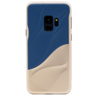 „3D“ Wave Pattern zils Samsung Galaxy S9 (G960) apmales zeltā krāsā apvalks / Vacins.lv