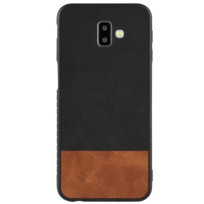 Samsung Galaxy J6+ 2018 (J610F) „Bi-Color“ Splicing brūns, melns ādas apvalks / Vacins.lv