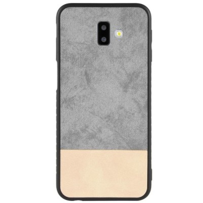 Samsung Galaxy J6+ 2018 (J610F) „Bi-Color“ Splicing pelēks, smilšains ādas apvalks / Vacins.lv