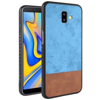 Samsung Galaxy J6+ 2018 (J610F) „Bi-Color“ Splicing brūns, zils ādas apvalks / Vacins.lv