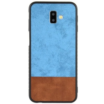 Samsung Galaxy J6+ 2018 (J610F) „Bi-Color“ Splicing brūns, zils ādas apvalks / Vacins.lv