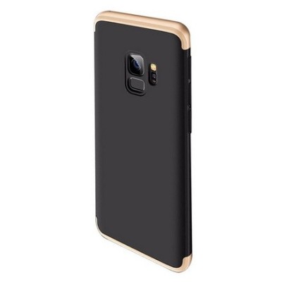 Samsung Galaxy S9 (G960F) Thin Fit 360“ melns futrālis apmāles zeltā krāsā / Vacins.lv