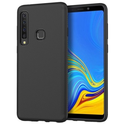 Samsung Galaxy A9 2018 (A9 Star Pro) „Twill“ cieta silikona (TPU) melns apvalks / vacins.lv