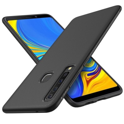 Samsung Galaxy A9 2018 (A9 Star Pro) „Twill“ kieto silikono TPU juodas dėklas - nugarėlė / Priedai.lt